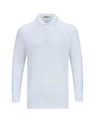 L02-00 White - Honeycomb Classic Polo - Long Sleeved 210gsm