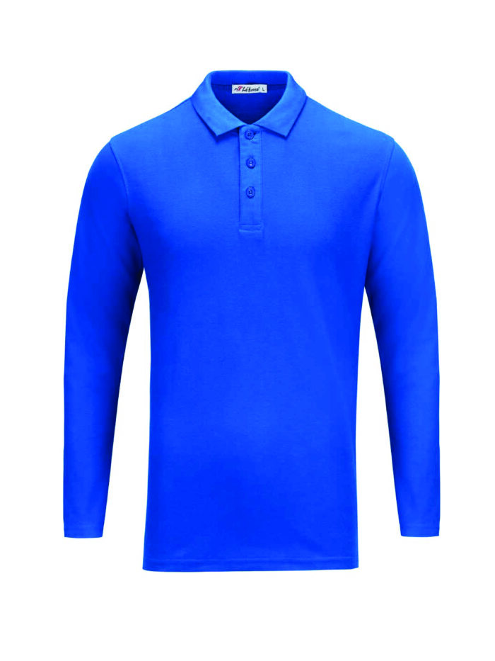 L02-07 Royal Blue - Honeycomb Classic Polo - Long Sleeved 210gsm