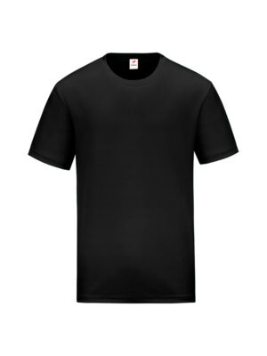RM01-01 Black - Microfiber Round Neck - Dry Fit 160gsm
