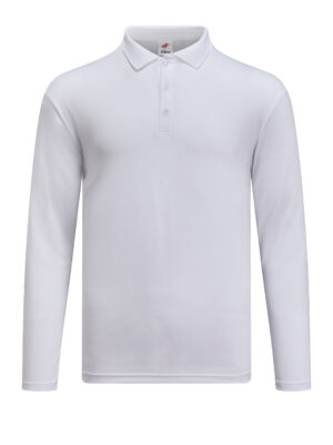 M2400-00 White - Microfiber Polo Long Sleeved - Dry Fit 160gsm