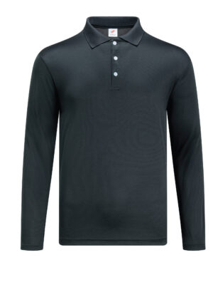 M2400-25 Dark Grey - Microfiber Polo Long Sleeved - Dry Fit 160gsm